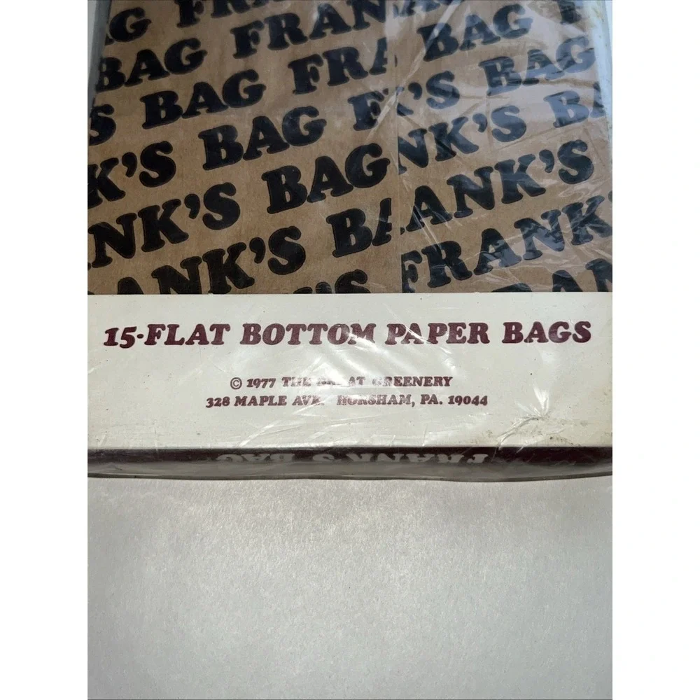 Vintage 15 Count Brown Paper Lunch Bags‎ Personalized Franks Bag Sack 70s 1977